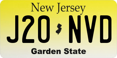 NJ license plate J20NVD