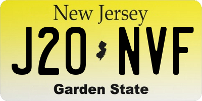 NJ license plate J20NVF