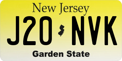 NJ license plate J20NVK
