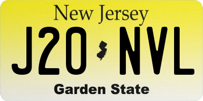 NJ license plate J20NVL