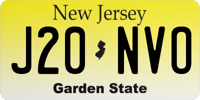 NJ license plate J20NVO