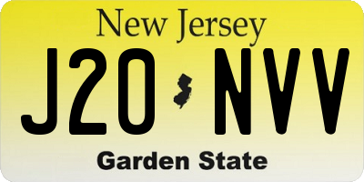 NJ license plate J20NVV