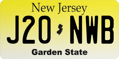 NJ license plate J20NWB