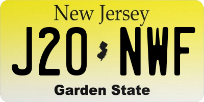 NJ license plate J20NWF