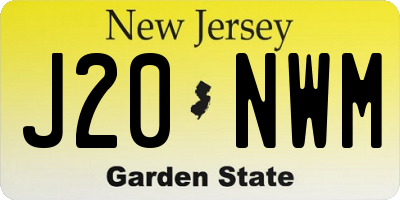 NJ license plate J20NWM