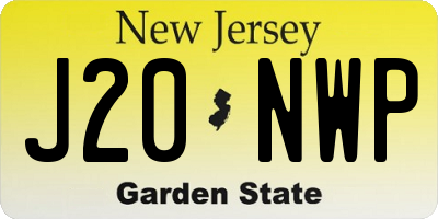 NJ license plate J20NWP