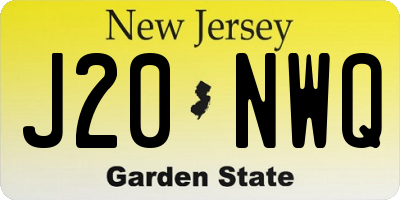 NJ license plate J20NWQ