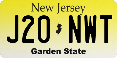 NJ license plate J20NWT