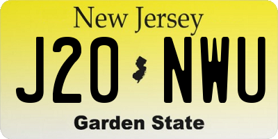 NJ license plate J20NWU