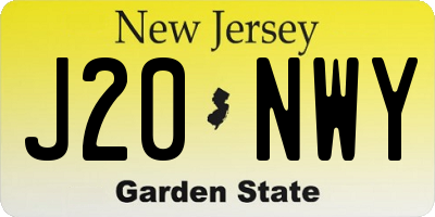 NJ license plate J20NWY