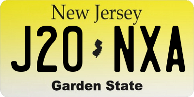 NJ license plate J20NXA