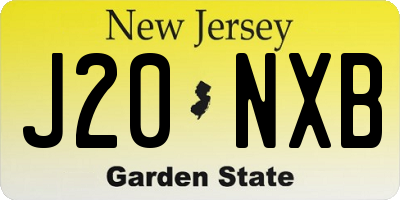 NJ license plate J20NXB