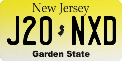 NJ license plate J20NXD