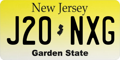 NJ license plate J20NXG