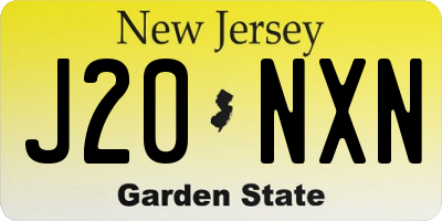 NJ license plate J20NXN