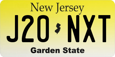 NJ license plate J20NXT