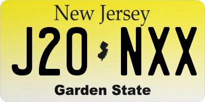 NJ license plate J20NXX