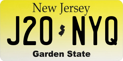 NJ license plate J20NYQ