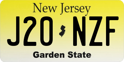 NJ license plate J20NZF