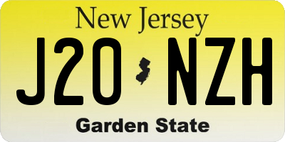 NJ license plate J20NZH