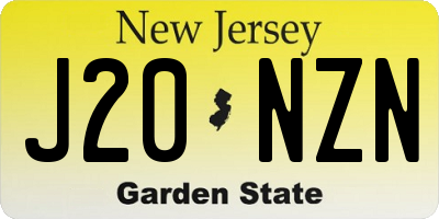 NJ license plate J20NZN