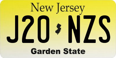 NJ license plate J20NZS