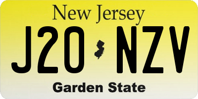 NJ license plate J20NZV