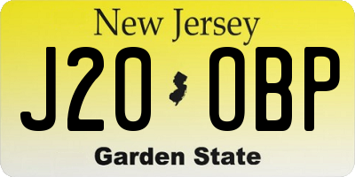NJ license plate J20OBP
