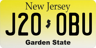 NJ license plate J20OBU