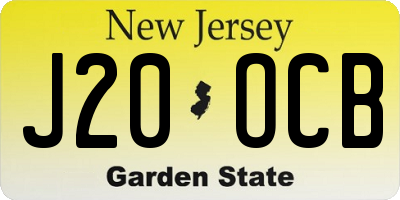 NJ license plate J20OCB
