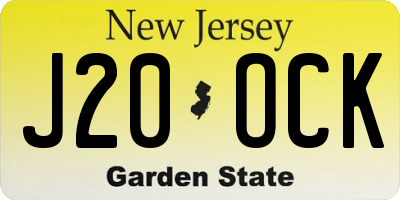 NJ license plate J20OCK
