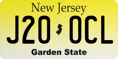 NJ license plate J20OCL