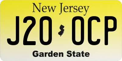 NJ license plate J20OCP
