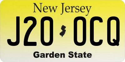 NJ license plate J20OCQ