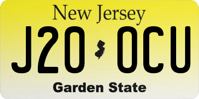 NJ license plate J20OCU