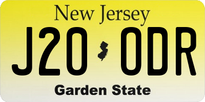 NJ license plate J20ODR