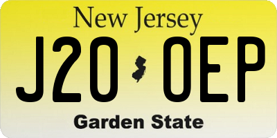 NJ license plate J20OEP