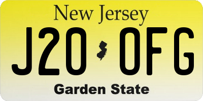 NJ license plate J20OFG