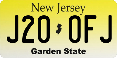 NJ license plate J20OFJ