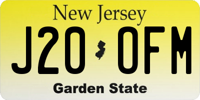 NJ license plate J20OFM