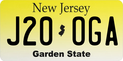 NJ license plate J20OGA
