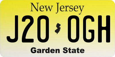 NJ license plate J20OGH