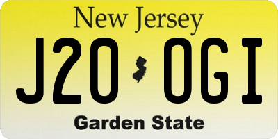 NJ license plate J20OGI