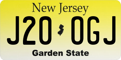 NJ license plate J20OGJ