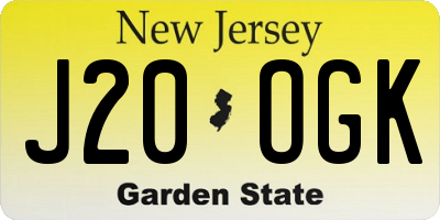 NJ license plate J20OGK