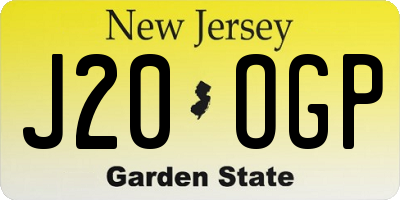 NJ license plate J20OGP