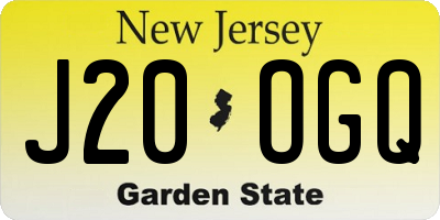 NJ license plate J20OGQ