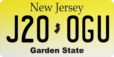 NJ license plate J20OGU