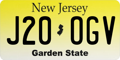 NJ license plate J20OGV