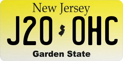 NJ license plate J20OHC